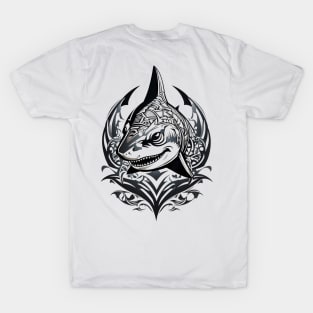 simple tribal shark tattoo design T-Shirt